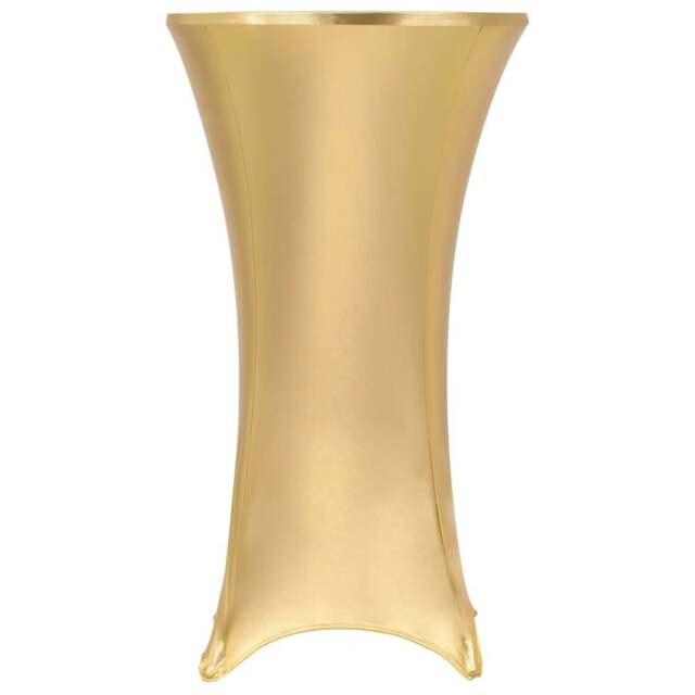 Rackhams 2 pcs Table Covers Stretch 80 cm Gold - 90% polyester and 10% elastane - image 1