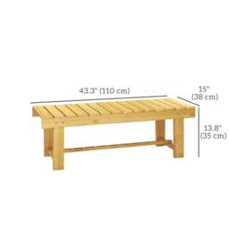 Rackhams 1 Piece 2-seater Outdoor Indoor Wooden Garden Bench Fir Patio Loveseat, 110L x 38W x 35Hcm, Natural - thumbnail 3
