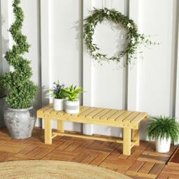 Rackhams 1 Piece 2-seater Outdoor Indoor Wooden Garden Bench Fir Patio Loveseat, 110L x 38W x 35Hcm, Natural - thumbnail 2