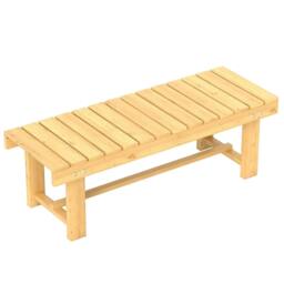 Rackhams 1 Piece 2-seater Outdoor Indoor Wooden Garden Bench Fir Patio Loveseat, 110L x 38W x 35Hcm, Natural - thumbnail 1