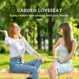 Rackhams 1 Piece 2-seater Outdoor Indoor Wooden Garden Bench Fir Patio Loveseat, 110L x 38W x 35Hcm, Natural - thumbnail 4