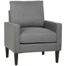 Rackhams Removable Pillow Linen Accent Chair, Dark Grey - thumbnail 2