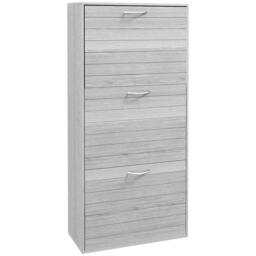 Rackhams 12-Shoe Flip Drawer Storage Cabinet - Grey Wood-Effect - thumbnail 1
