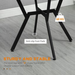 Rackhams Small Kitchen Table with Black Steel Legs Dining Desk for Living Room - thumbnail 6