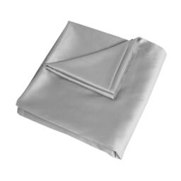 Rackhams Luxurious 300 Thread Count 100% Cotton Sateen Anti-Allergy Fitted Sheet with Pillowcase Pair - Silver - Single (90cm x 190cm) + 25cm Deep - thumbnail 2