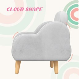 Rackhams Cloud-Shaped Toddler Armchair, Kids Chair, 1.5-3 Years - Grey - thumbnail 4