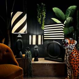 Rackhams Beetlejuice Monochrome Striped Lampshade - 40cm Diameter x 23cm Height / (16″ x 9″) - thumbnail 6