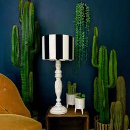 Rackhams Beetlejuice Monochrome Striped Lampshade - 40cm Diameter x 23cm Height / (16″ x 9″) - thumbnail 1
