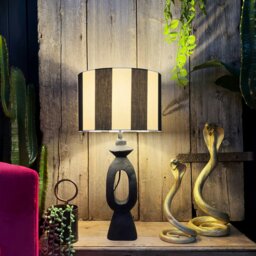 Rackhams Beetlejuice Monochrome Striped Lampshade - 40cm Diameter x 23cm Height / (16″ x 9″) - thumbnail 5