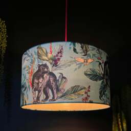 Rackhams Handmade Velvet Lampshade in Lithium - Ceiling Pendant / Arc Lamp - 45cm diameter x 25cm Height (18″ x 10″) - thumbnail 2