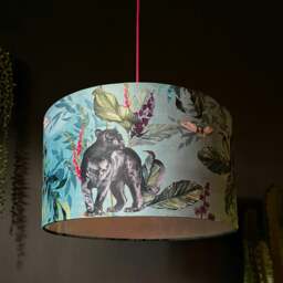 Rackhams Handmade Velvet Lampshade in Lithium - Ceiling Pendant / Arc Lamp - 45cm diameter x 25cm Height (18″ x 10″)