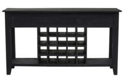 Rackhams Fusion Black Mango Wood Console Table with Wine Storage - thumbnail 3