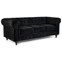 Rackhams Belmont Chesterfield 3+2 Velvet Sofa - Blue - thumbnail 5