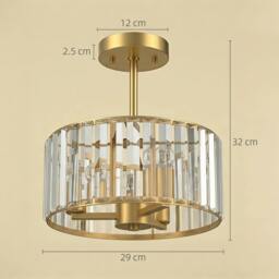 Rackhams Semi Flush Mount Modern Crystal Chandelier Ceiling Light - Silver - thumbnail 4