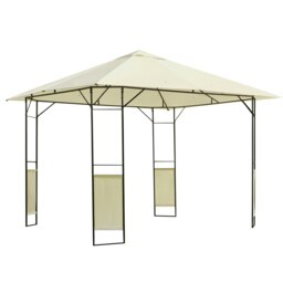 Rackhams Garden Gazebo Awning Tent Marquee Water Resistant Steel Cream 3mx3m - Cream White - PE Canopy, Steel Frame - 297 x 297 x 260 cm - thumbnail 2