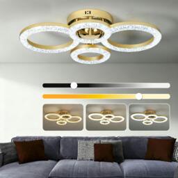 Rackhams Modern 4-Ring Flush Mount Ceiling Light, LED Ceiling Light, Gold - 1 - Metal, plastic - Gold tone - thumbnail 2
