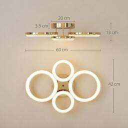 Rackhams Modern 4-Ring Flush Mount Ceiling Light, LED Ceiling Light, Gold - 1 - Metal, plastic - Gold tone - thumbnail 5