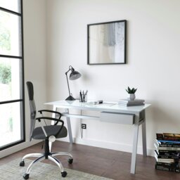 Rackhams Richmond Office Writing Desk in White - thumbnail 5