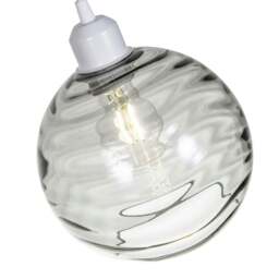 Rackhams Modern Designer Smoked Circular Ribbed Glass Non Electric Pendant Lamp Shade - thumbnail 3