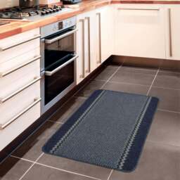 Rackhams Washable Bordered Blue Rug  - 116Blu - 67X180 cm - thumbnail 5