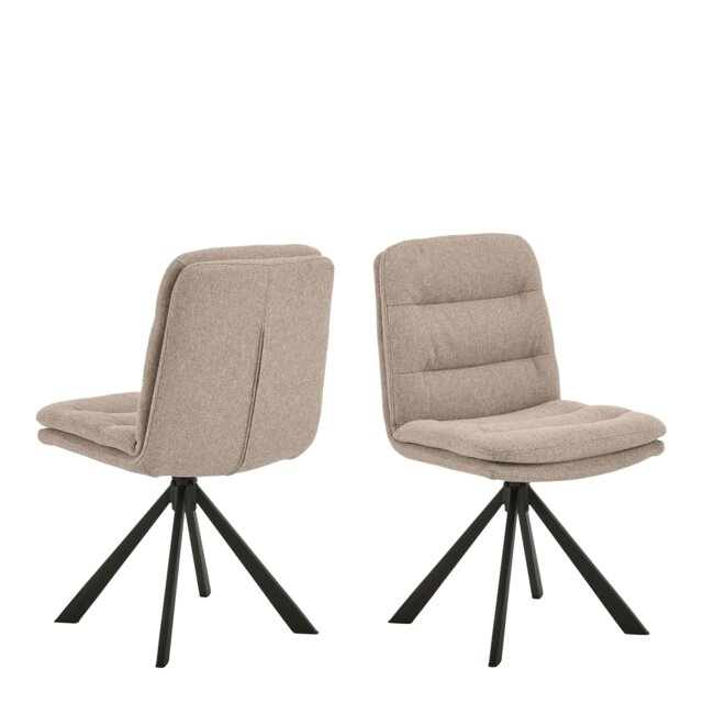 Rackhams Dean Beige Swivel Dining Chair Set of 2 - 1 - image 1
