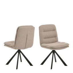Rackhams Dean Beige Swivel Dining Chair Set of 2 - 1