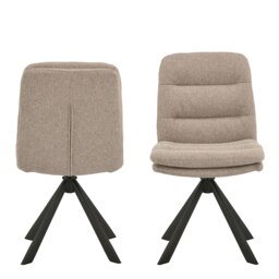 Rackhams Dean Beige Swivel Dining Chair Set of 2 - 1 - thumbnail 2