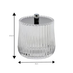 Rackhams Regent Ribbed Glass Chrome Collection Storage Jar - thumbnail 2