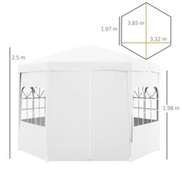 Rackhams 3.9m Outdoor Gazebo Canopy Party Tent with 6 Removable Side Walls - thumbnail 5