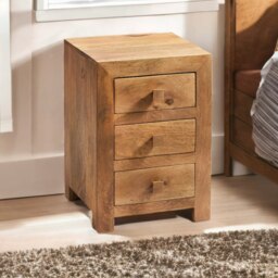 Rackhams Kaylin Light Mango 3 Drawer Bedside Cabinet - Wood - 1 - 42CM X 40CM X 62CM  (LXDXH) - thumbnail 5