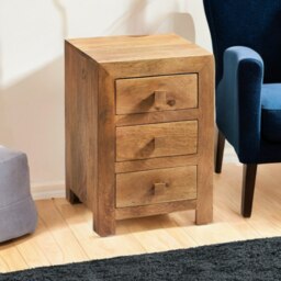 Rackhams Kaylin Light Mango 3 Drawer Bedside Cabinet - Wood - 1 - 42CM X 40CM X 62CM  (LXDXH) - thumbnail 6