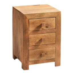 Rackhams Kaylin Light Mango 3 Drawer Bedside Cabinet - Wood - 1 - 42CM X 40CM X 62CM  (LXDXH) - thumbnail 2