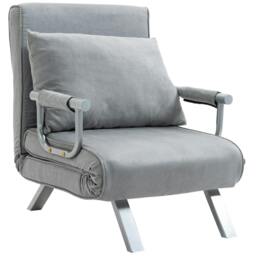 Rackhams Suedette Adjustable Back Futon Sofa Chair - Grey - thumbnail 1