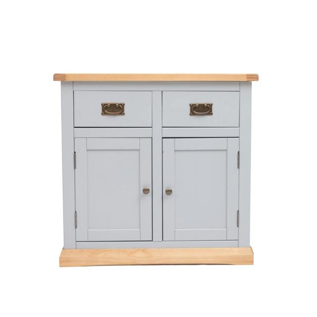 Rackhams Bomporto Light Grey 2 Drawer 2 Door Sideboard Brass Drop Handle - Light Grey - image 1