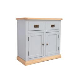 Rackhams Bomporto Light Grey 2 Drawer 2 Door Sideboard Brass Drop Handle - Light Grey - thumbnail 3