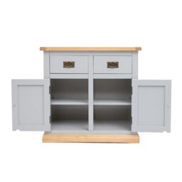 Rackhams Bomporto Light Grey 2 Drawer 2 Door Sideboard Brass Drop Handle - Light Grey - thumbnail 5
