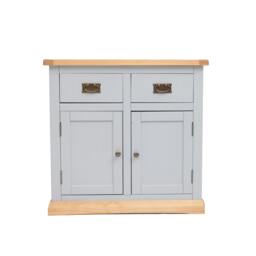 Rackhams Bomporto Light Grey 2 Drawer 2 Door Sideboard Brass Drop Handle - Light Grey
