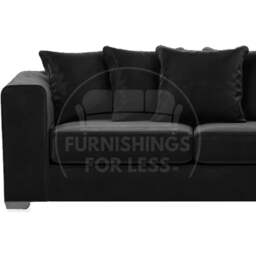 Rackhams Ella Plush Velvet Fabric 3 Seater - Grey - thumbnail 2