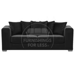Rackhams Ella Plush Velvet Fabric 3 Seater - Grey - thumbnail 4