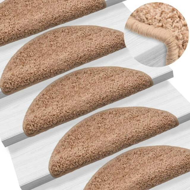 Rackhams Stair Mats 10 pcs 65x21x4 cm Beige