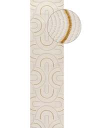 Rackhams Carmel Cream-Gold Geometric Rug - 6070 - 80X300 cm - thumbnail 1