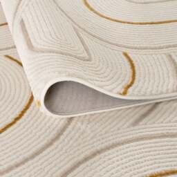 Rackhams Carmel Cream-Gold Geometric Rug - 6070 - 80X300 cm - thumbnail 4