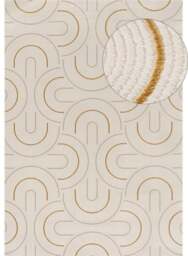 Rackhams Carmel Cream-Gold Geometric Rug - 6070 - 80X300 cm - thumbnail 2