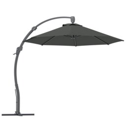 Rackhams 3(m) Garden Cantilever Parasol with Crank Aluminium Frame Black - Black - 366L x 294W x 280H cm - thumbnail 6