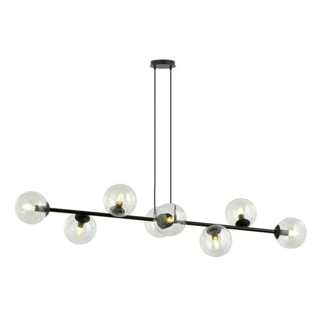 Rackhams ROSSI Pendant lamp  8 x E14 Black with Transparent Shade - image 1