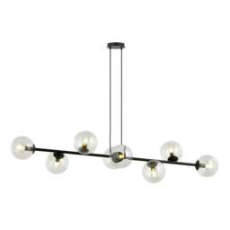 Rackhams ROSSI Pendant lamp  8 x E14 Black with Transparent Shade