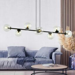 Rackhams ROSSI Pendant lamp  8 x E14 Black with Transparent Shade - thumbnail 4