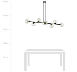 Rackhams ROSSI Pendant lamp  8 x E14 Black with Transparent Shade - thumbnail 6