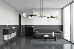 Rackhams ROSSI Pendant lamp  8 x E14 Black with Transparent Shade - thumbnail 5