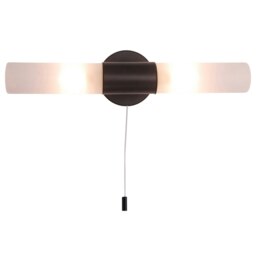 Rackhams Modern Black IP44 Rated Bathroom Wall Light Fitting with Tubular Glass Shades - thumbnail 3
